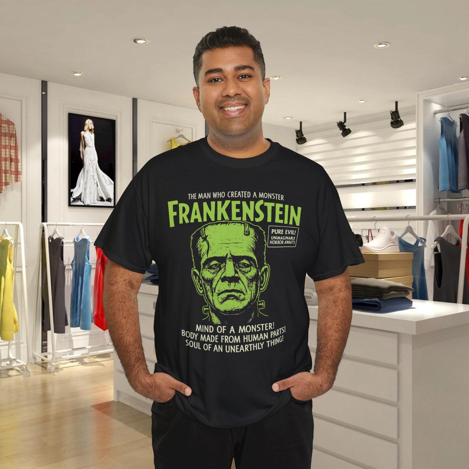 Frankenstein Monsters Glow in The Dark Face T-Shirt L