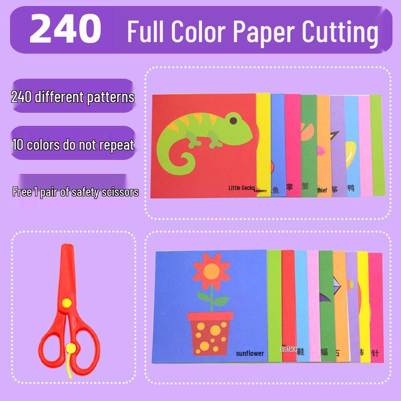 Buntes Origami DIY-Set: Lustiges pädagogisches Papierschneideset für Kinder