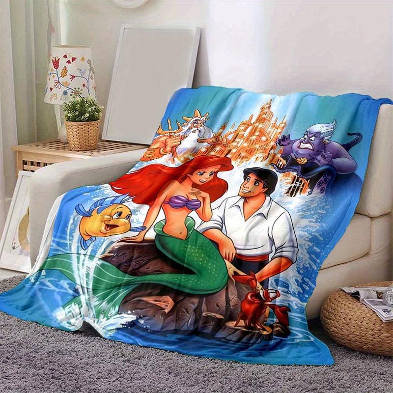

1pc, Disney Princess Ariel The Little Mermaid Home Decor Throw Blanket Perfect for Couch, Bed, Travel, Camping, Car, Beach, Office Nap Soft 80x120cm