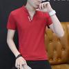 Summer Thin Ice Silk Short -Sleeved T -Shirt Men 'S Half -Sleeved Summer Casual V -Neck T -Shirt