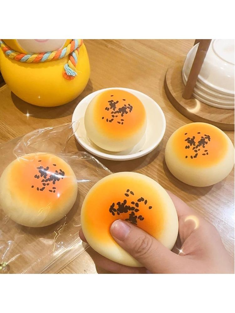 Pâtisserie Créative Jaune d'Œuf Squishy Balle à Rebond Lent Jouet Alimentaire pour Enfants Pression à la Main Pour Soulager le Stress Quotidien brown