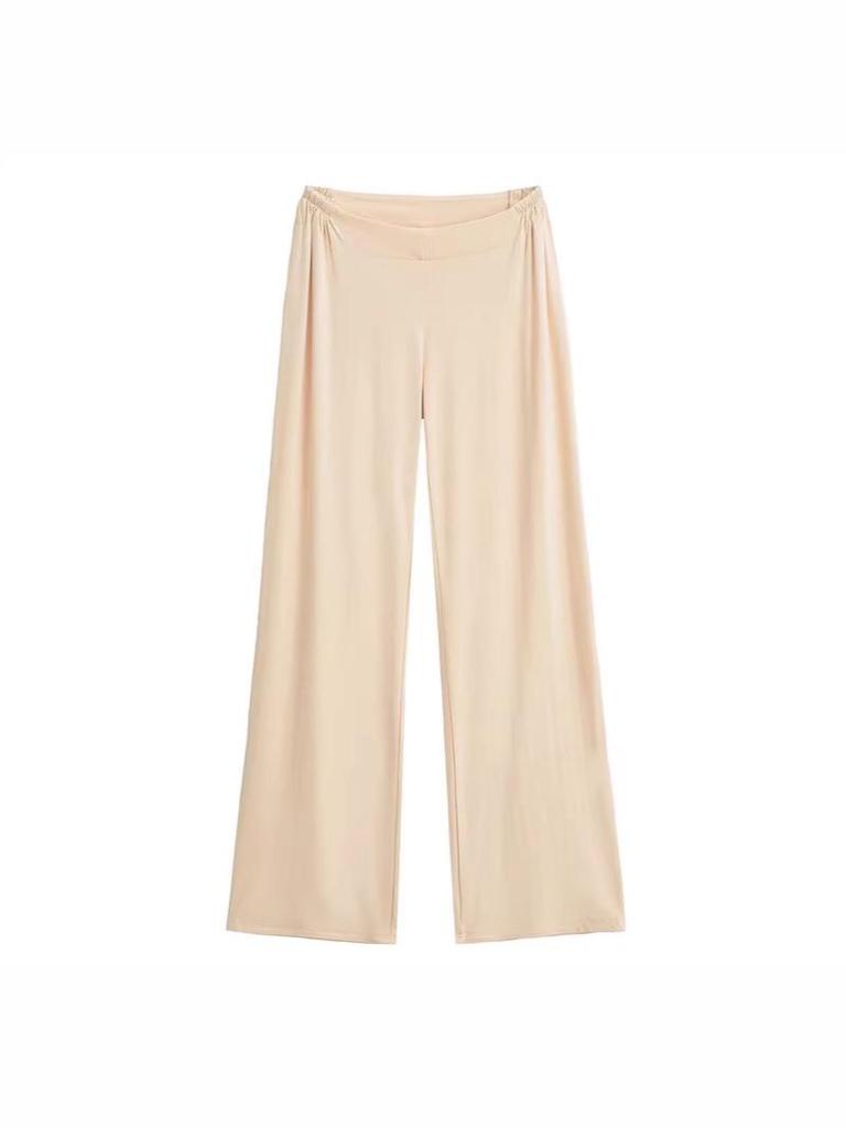 V-Waist Wide-Leg Casual Pants for Women - Summer Comfort Yoga and Lounge Wear