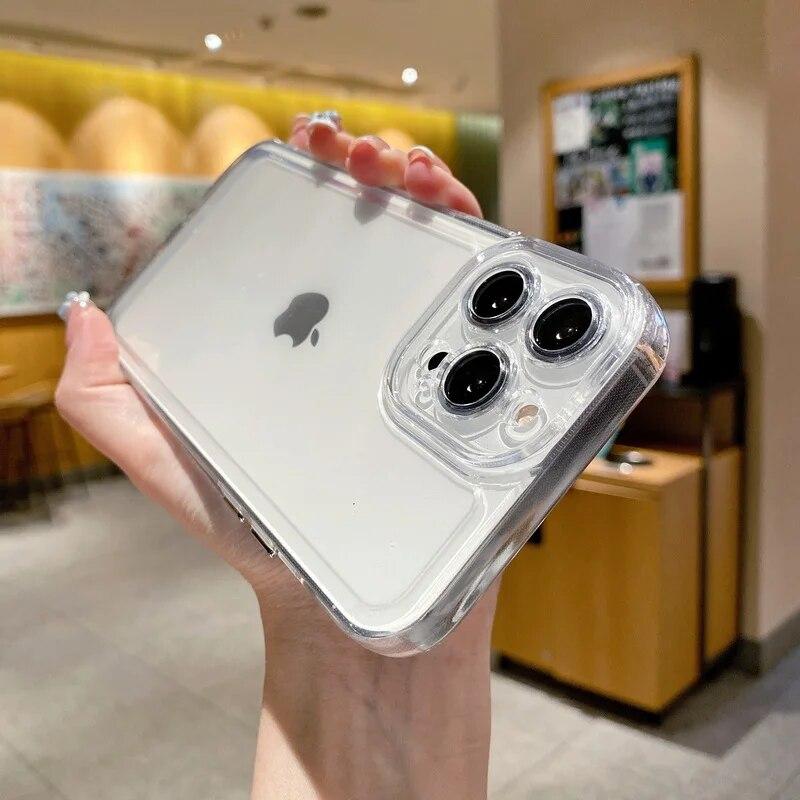 

Роскошный прозрачный чехол для iPhone 13 14 15 16 Pro Max 12 11 Xs X XR 7 8 SE 2022 2020 Coque противоударный бампер прозрачный мягкий силиконовый чехол Fundas iPhone 15 ProMax чистый