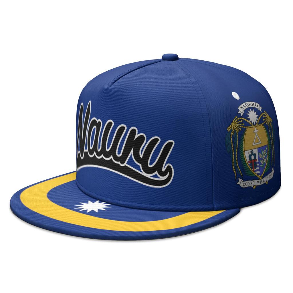 Nauru Free Custom Made Number Team Logo Flat Brimmed Cap Nru Country Travel Fishing Naurun Nation Republic Flag Hip-hop Hat