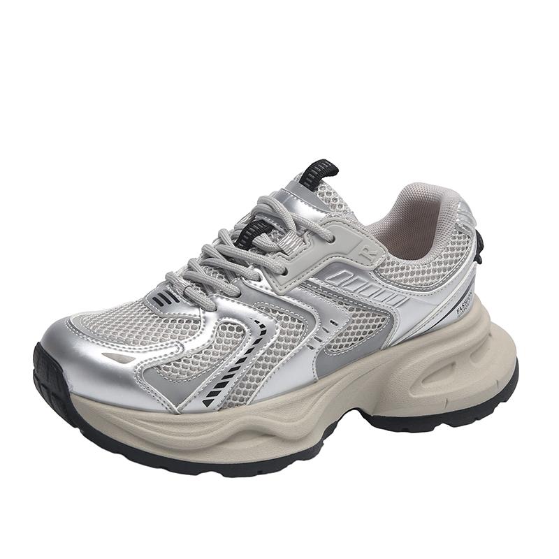 

JOZHAMTA/женские кроссовки на плоской подошве, обувь на платформе в стиле пэчворк, повседневные женские кроссовки из мягкой кожи с толстой подошвой и круглым носком, размер 35-40 40