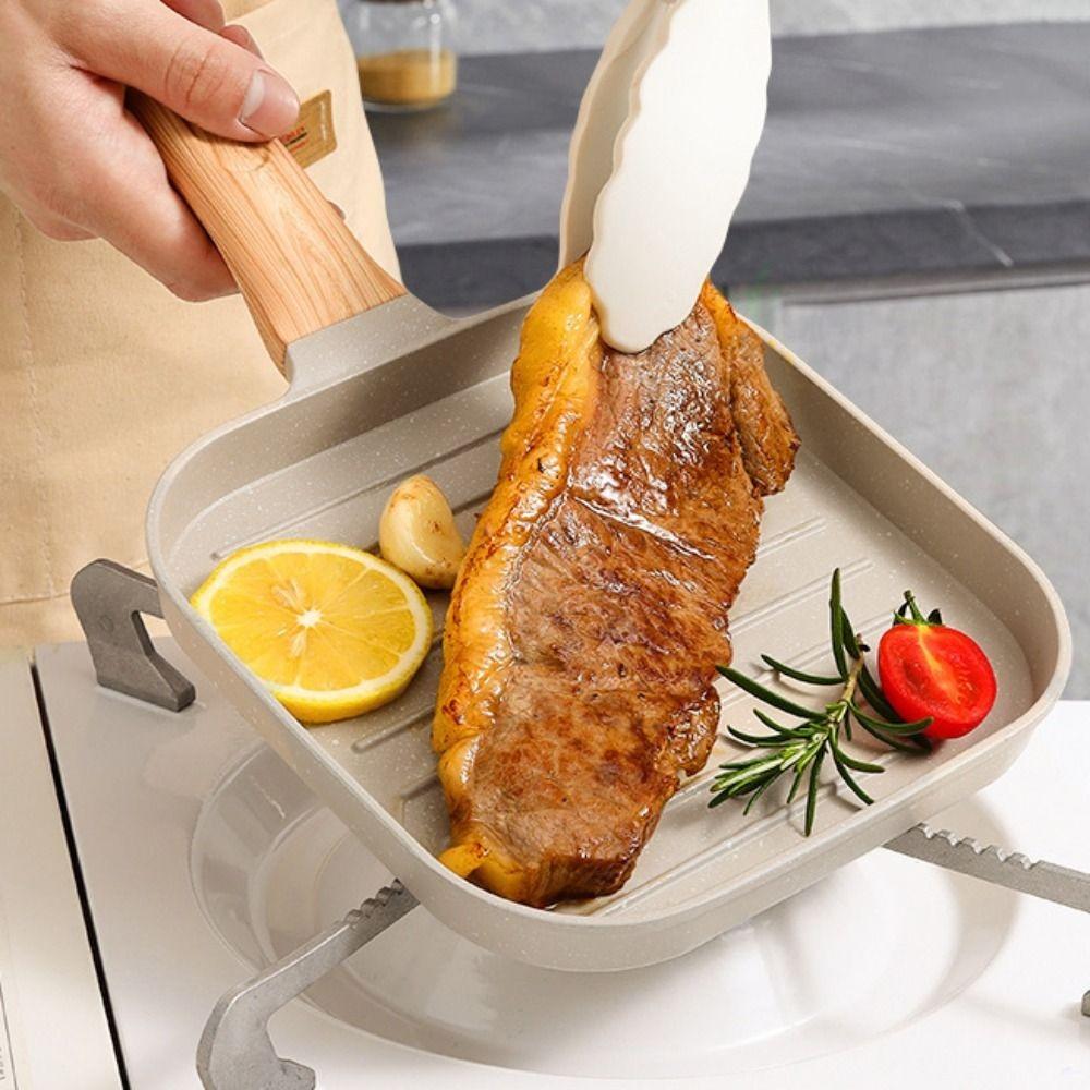 Heat-Resistant Handle Omelette Pan Striped Pattern Egg Frying Pan Egg Griddle Pan  Induction Cooker