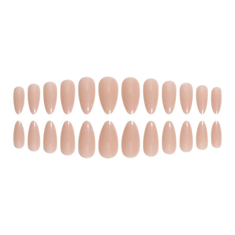 Almond Shape Press-On Nails Solid Color False Natural Look Wearable Nail Tips