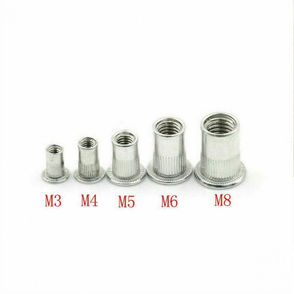 Rivet Nut Insert Stainless Steel Thread 50Pcs Flat Head Insert M6-M10 Nut