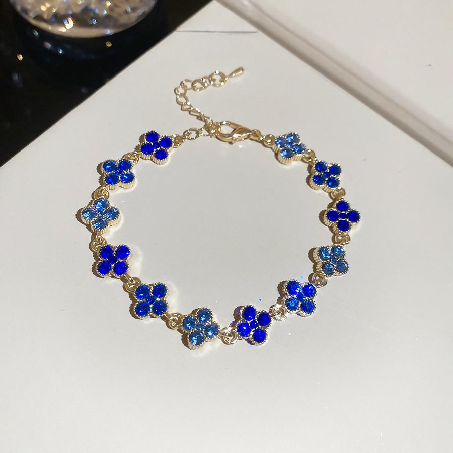Elegant Floral Jewelry Bracelet For Women With Alloy And Crystal Accents