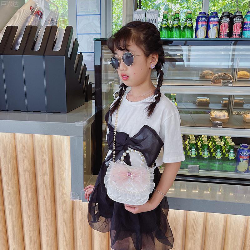 Chic Pearl Embellished Crossbody Bag For Kids Trendy And Fashionable Accessory