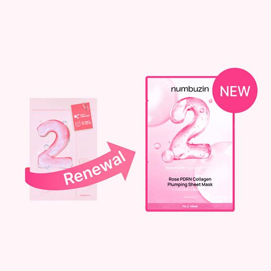 NUMBUZIN Maska w płachcie No.2 Rose PDRN Kolagen Ujędrniająca 33ml*4SZT.