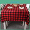 Christmas Tablecloth With Red Black Plaid Fabric For Holiday Home Decor
