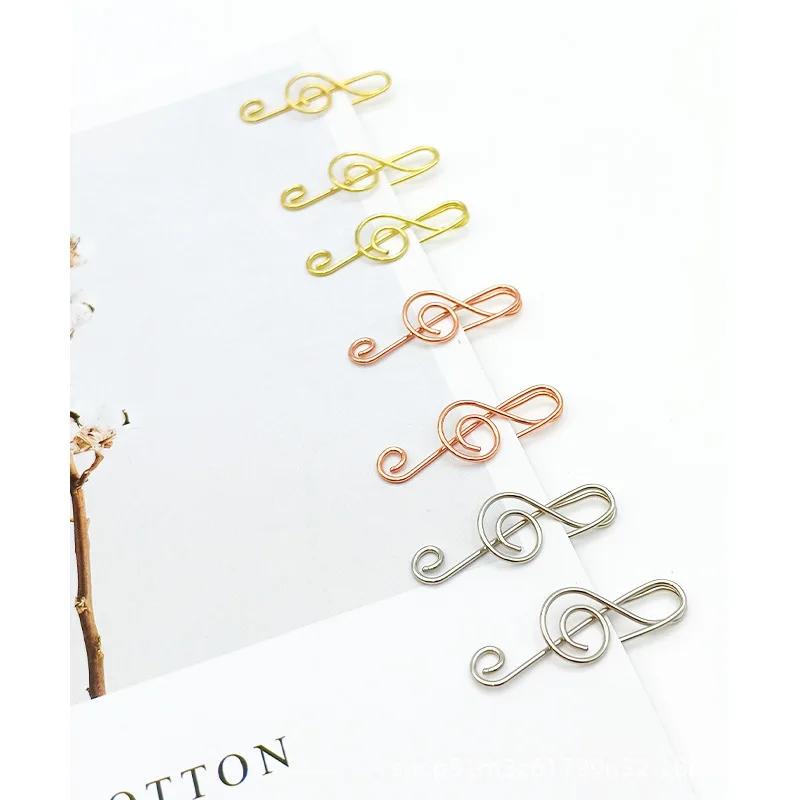 20pcs/pack of Rose Gold Heart-shaped Note Creative Cartoon Paper Clips, Cute Office Supplies