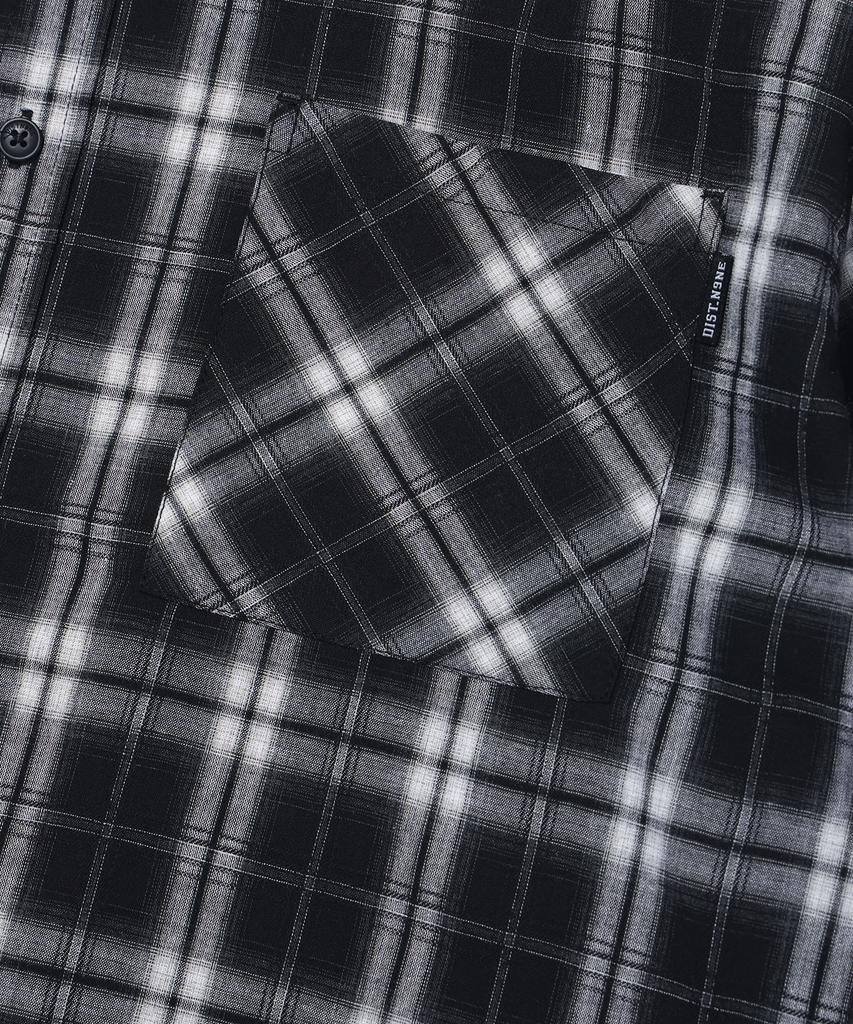 DISTN9NE One Pocket Over Check Short Sleeve Shirt Lq2Yu342_Black