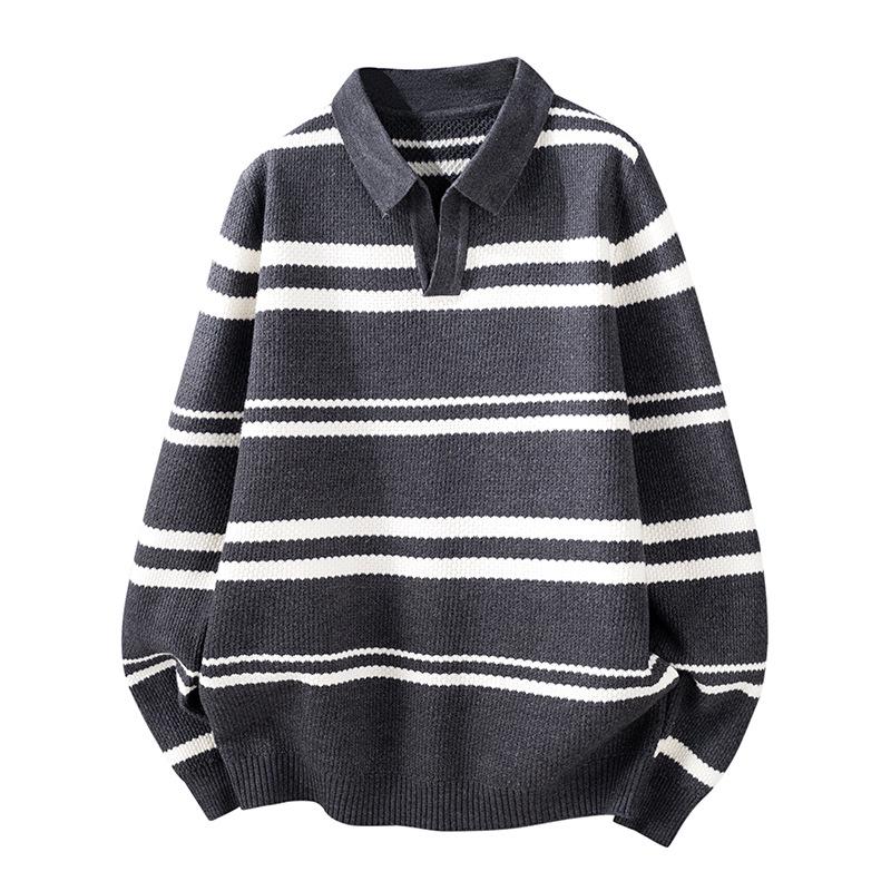 

2025 Autumn/Winter Henley Collar Men s Knit Base Layer Sweater XL 120-135 catties темно-сірий
