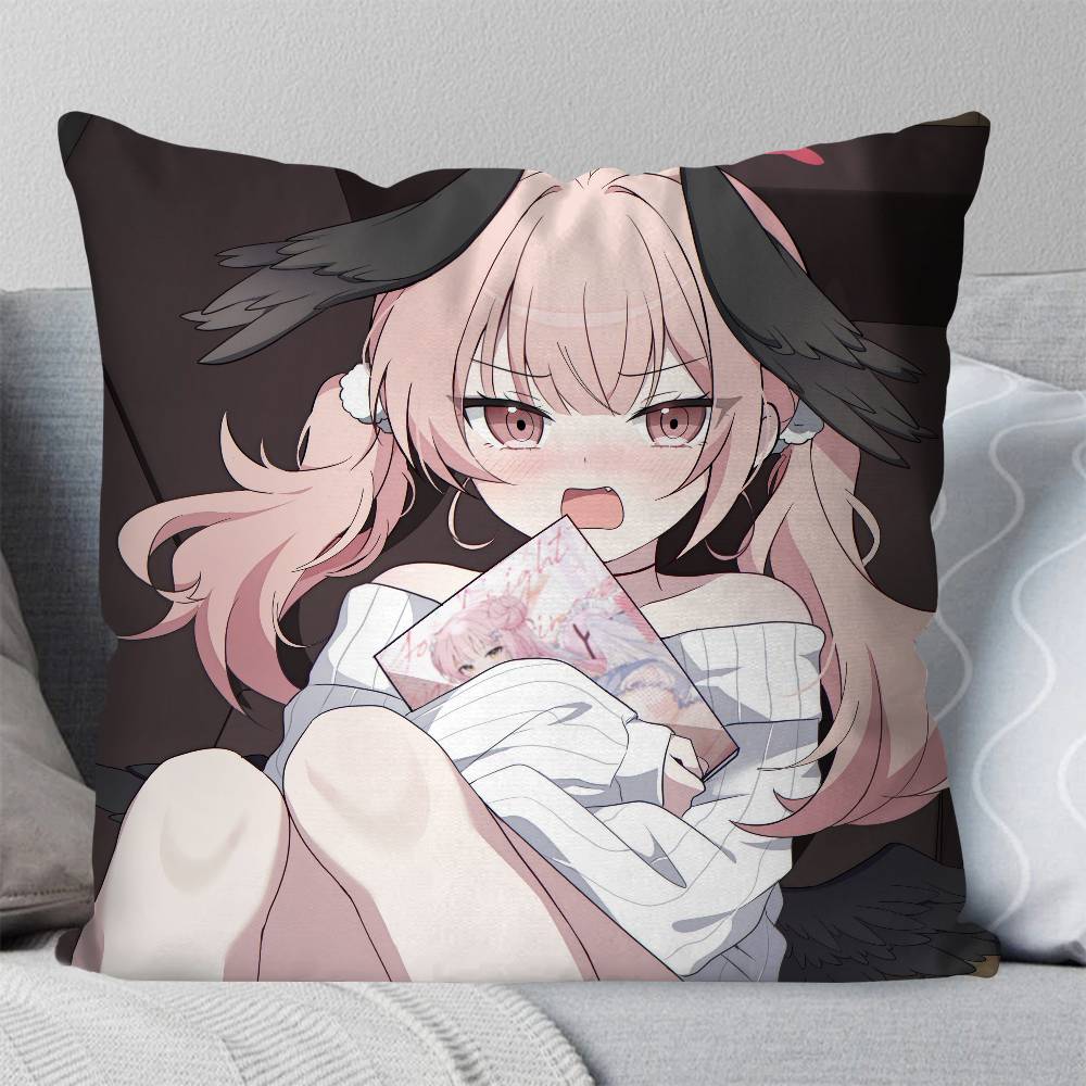 Shimoe Koharu Anime Game BBlue Archive Pillow Case Fashion Square Pillowcase Bedroom Sofa Room Ins Decoration Leisure