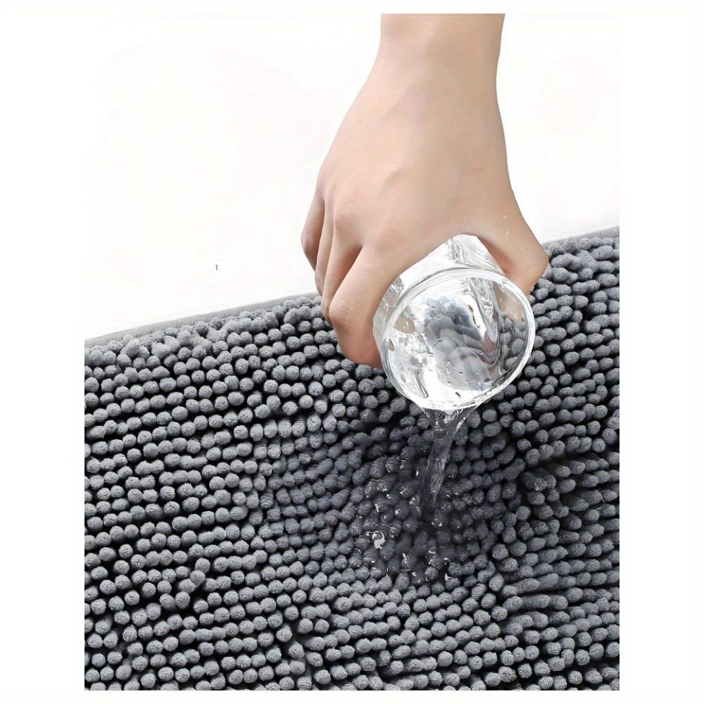 Toilet Mat U-Shaped Bathroom Carpet Bathroom Non-Slip Luxury Chenille Bath Mat U-Shape-Ultra Soft Absorbent Plush Carpet Washable Quick Dry