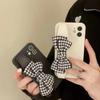 Wristband Mobile Phone Case Is Suitable For Apple 16 All-Inclusive Iphone15 Straight Edge Xsmax Simple Xr Plaid Bow.