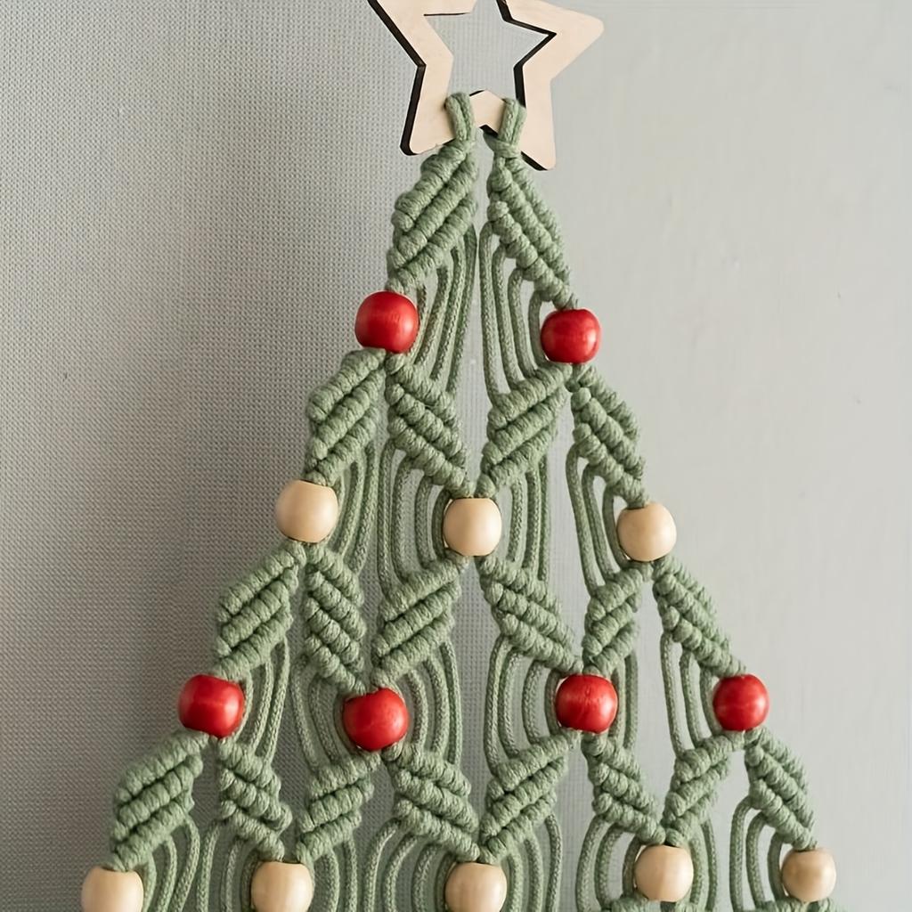 2pcs Woven Christmas Tree DIY Kit, Woven Wall Hanging, Includes Patterns and Video Tutorial, Christmas Tree Wall Decor, Christmas Wall Decor