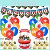 Kit de Suprimentos para Festa de Aniversário Roblox com Banner Vibrante, Balões e Toppers de Bolo para Crianças
