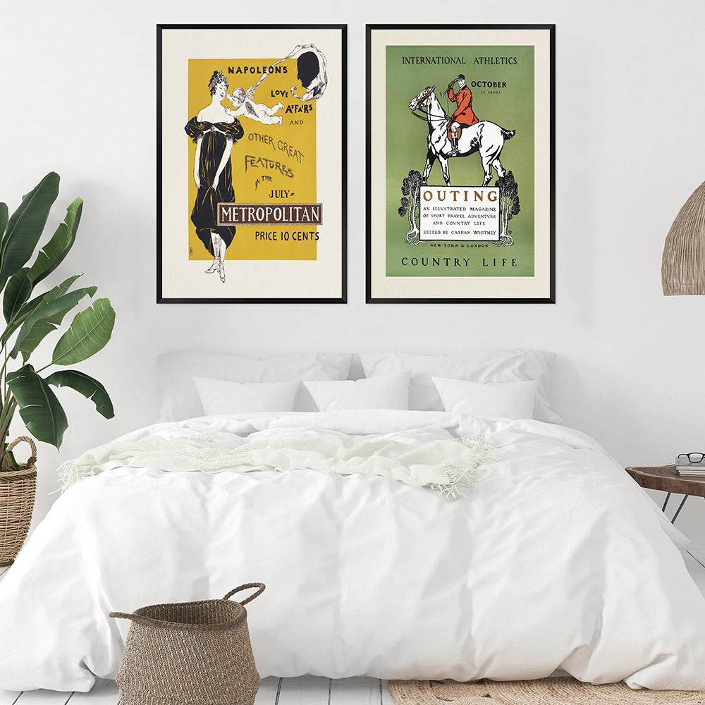 Wall Eclectic Colorful Print Maximalist Home Decor Ichijo Narumi Red Crane Bird Horse Riding Canvas Painting Poster Wall Picture