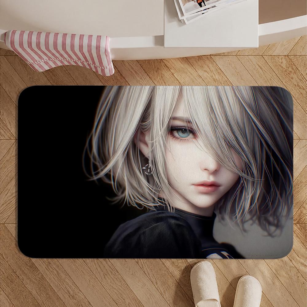 Game-NieR AutomataS Floor Mat Soft Non-Slip Bath Mat, Bedside Carpet, Absorbent Doormat for Home