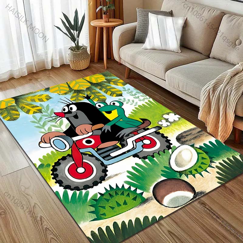 Alfombra de dibujos animados con estampado de Topito para Sala de Estar, Dormitorio, Sofá, Felpudo Decorativo, Alfombra de Área para Mesa de Sofá, Alfombrilla Antideslizante para el Suelo para Regalos