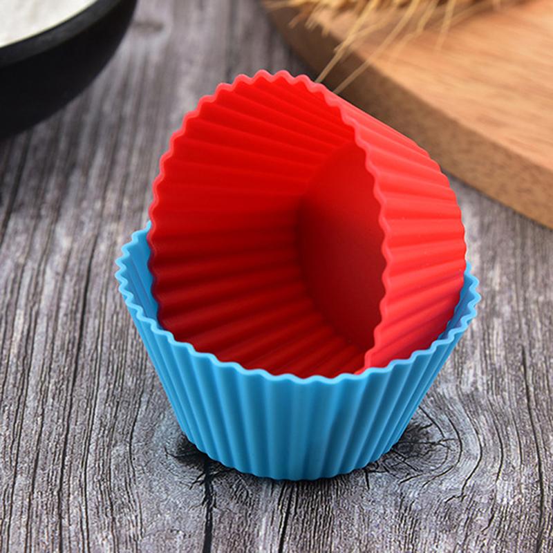 5Pcs Round Silicone Mold Cupcake Muffin Cup Baking Egg Tart Pudding Jelly Cookies Mold Reusable Diy Tool