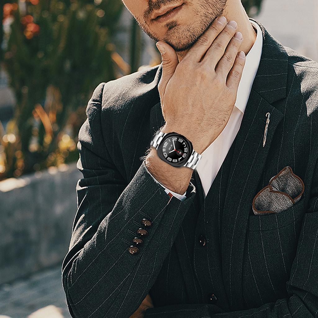 Replacement Strap for Samsung Galaxy Watch Ultra (2025) 47mm Stainless Steel Silver Watch Band with Butterfly Clasp