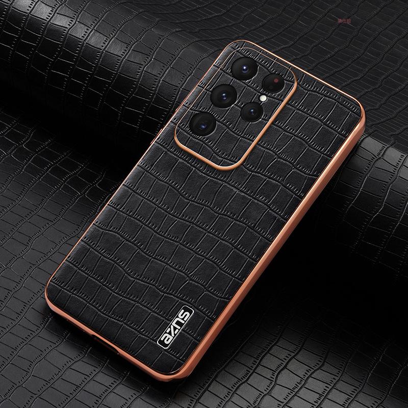 

Подходит для чехла для телефона Samsung S24ultra с текстурой крокодиловой кожи. Кожаный чехол Samsung All-inclusive 25plus противоударный S23 для мужчин Samsung Galaxy S25Ultra