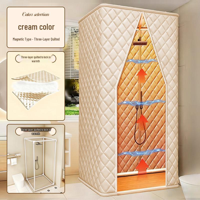 Tenda de Cortina de Chuveiro Impermeável à Prova de Inverno: Espesso, Quente, Sem Instalação Necessária para Banheiros Rurais Frios