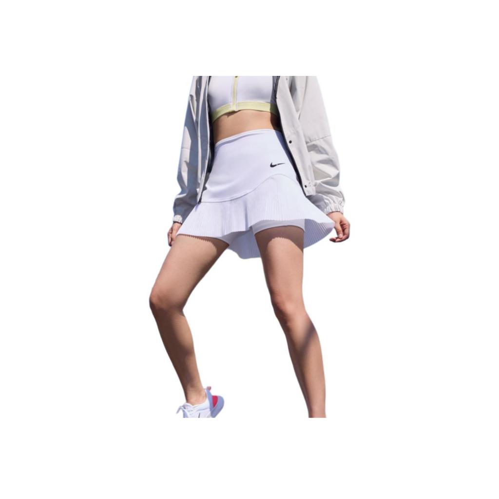 Nike SS24 Dri-Fit Comfortable Quick-Dry Logo Print Tennis Skirt Women Skirts White Black FD6533-100