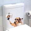 Cartoon Ducks Playing Water Toilet Stickers Bathroom Decor Waterproof Toilet Seat Decals