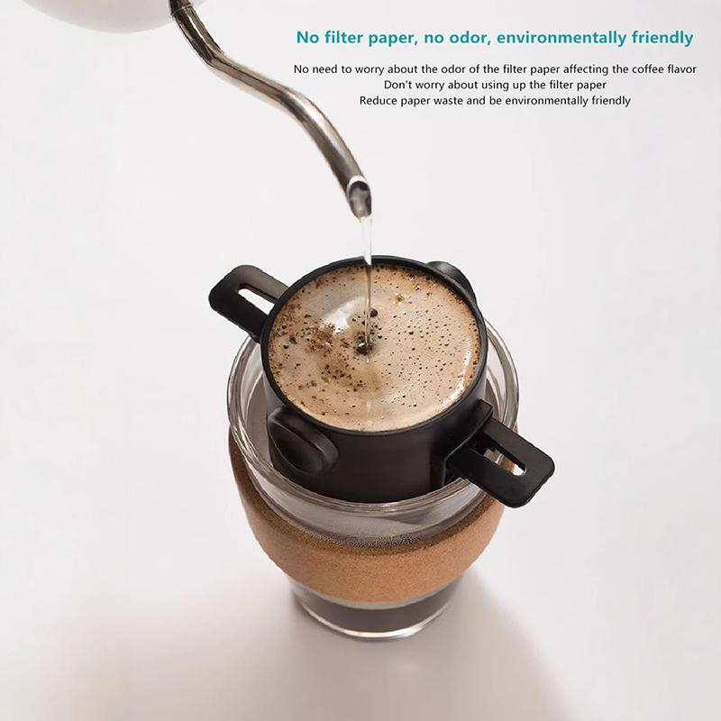Foldable Portable Coffee Filter Coffee Maker Stainless Steel Drip Coffee Tea Holder Reusable Paperless Pour Over Coffee Dripper