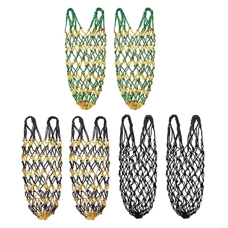 2Pcs/Set Durable Slow Feed Hay Net Large Capacity Hanging Horse Hay Bag 40inch Hay Feeder Bag Equestrian Accessory