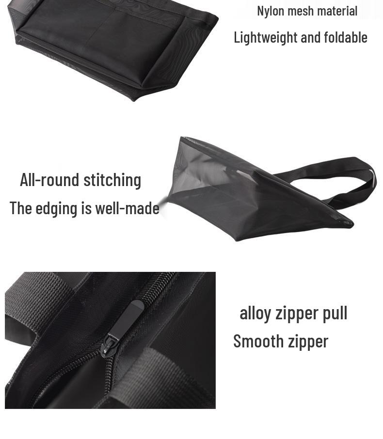 Large Capacity Portable Nylon Mesh Tote - Shoulder, Crossbody & Travel Organizer Bag