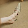 Fashion 2025 Summer Women Shoes Peep Toe Women Sandals Split Leather Pumps Slingback Elegant Gladiator High Heels Party Shoes