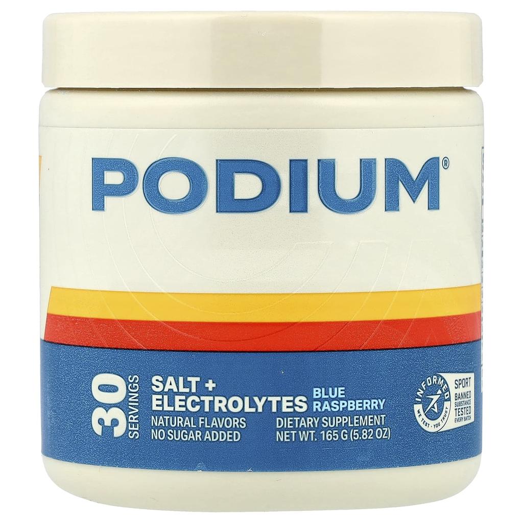 Podium Nutrition, Salt + Electrolytes, Blue Raspberry, 5.82 oz (165 g)