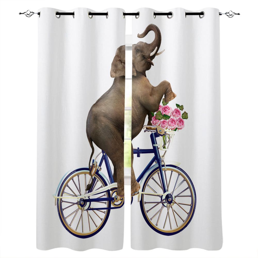 Bicycle Window Curtains Living Room Decor Curtains for Bedroom Luxury Home Decor Flat  Window