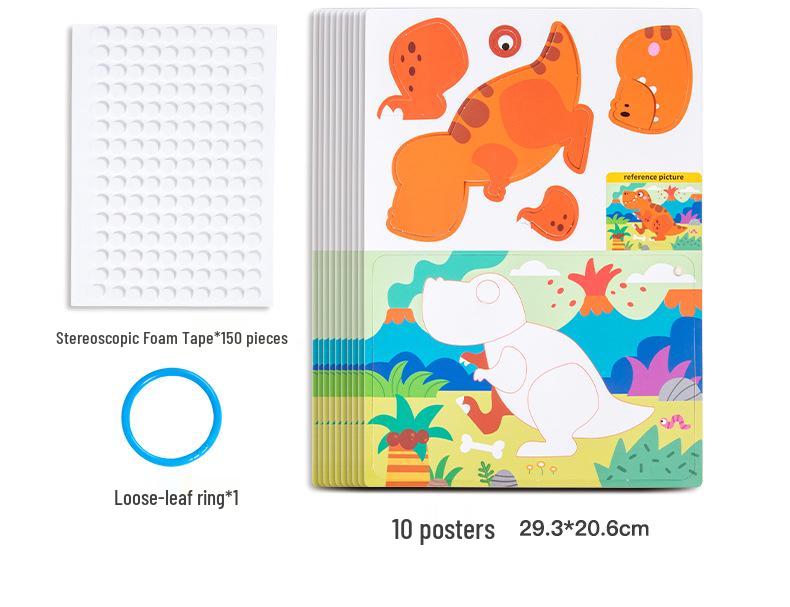 Children s DIY 3D Sticker Art Puzzle Blocks for Ages 3-6: Educational Craft Toys