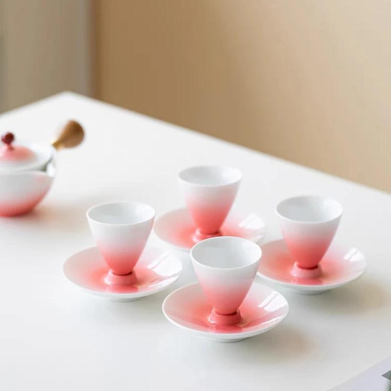 White Porcelain Kung Fu Tea Set - Mini Ceramic Cups for Zen Ceremony Home Decor & Personal Use Handmade Tea Drinking Accessories
