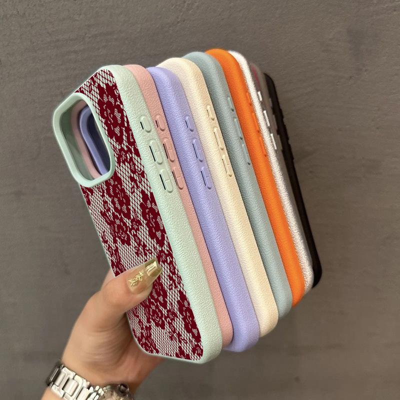 Korean INS Wine Red Rose Lace Phone Case For Xiaomi Redmi Note 12 13 14 15 Pro Plus 13C 14C 15C 10S 11 12 Lens Protection Cover