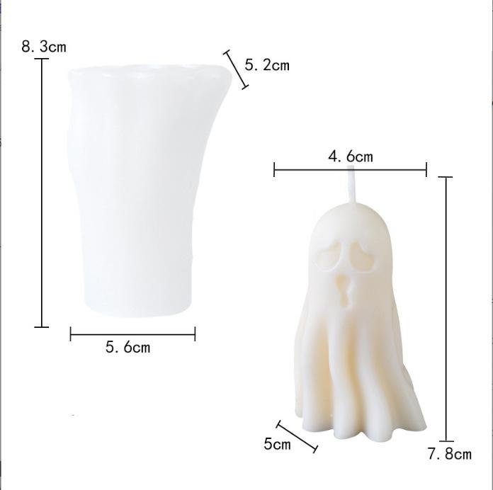 Halloween Ghost Candle Mold Crafts Gypsum Resin Making Silicone Mold DIY Pumpkin Ghost Modeling Decoration Kitchen Mold