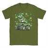 Dino St. Patrick's Day T-Shirts für Unisex Lustiges Baumwoll-T-Shirt Rundhals Kurzarm-T-Shirts Oberteile für Erwachsene