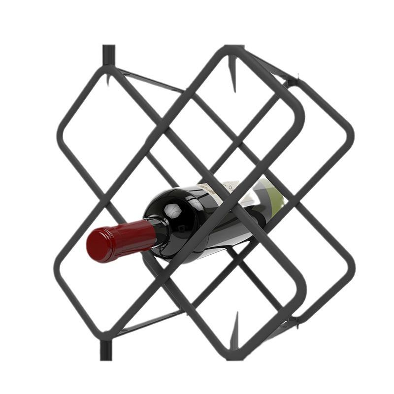 Elegant Checkered Red Wine Rack Ornament for Living Room Cabinet Storage