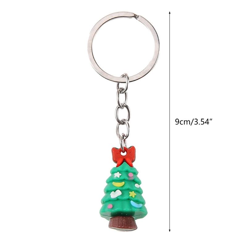 Christmas Keyrings 10 Pieces of SantaClaus Snowman Stocking Gloves Cartoon Keychains for Everyday Use