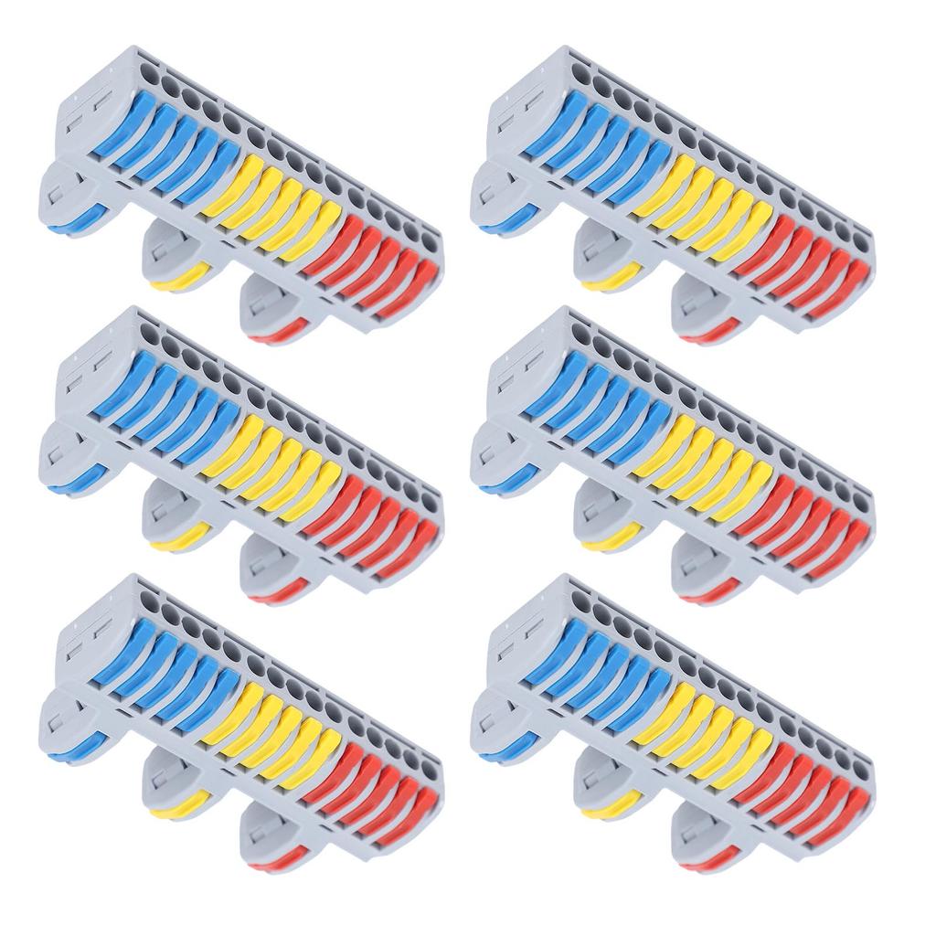 SPL-153 6Pcs Lever Wire  tors Compact Plug in Terminal Push Cable  tion 600V Quick Terminal 32A Wire  tor 3 in 15 Out Lever Nut