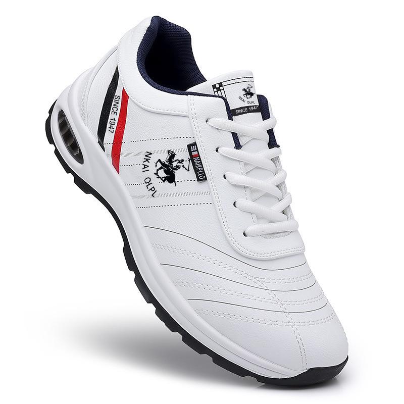 Scarpe Casual da Uomo Paul alla Moda, Taglia Grande, in Pelle Bianca - Stile Coreano, Ammortizzazione ad Aria, Comode per Correre e Sport.