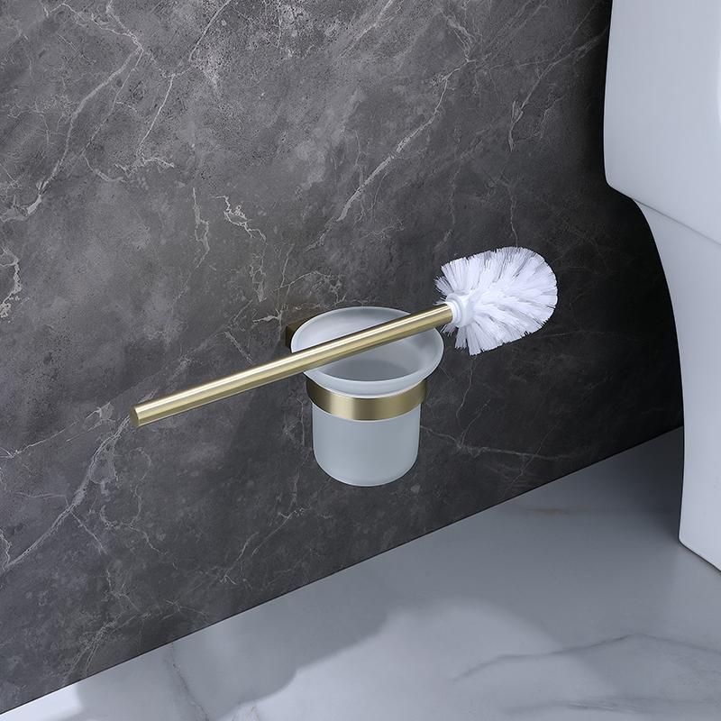 Gold Brushed Bathroom Accessories Hardware Set Toilet Brush Holder Paper Holder Towel Bar Rack Robe Hook Soap Dish Towel Ring