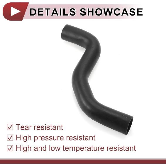 1 Pcs Radiator Coolant Hose for Toyota Tacoma 3.4L 1995-2004 for Toyota 4Runner 3.4L 1996-2002 Upper Heater Hose No.1657107030 Black Rubber